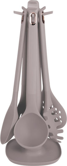 Berlinger Haus Plastic Serving Utensil Set with Base Brown 5pcs
