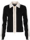 Women's Knitted Cardigan with Zipper Black