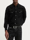 Cu mânecă lungă Denim Cămașă Denim Black