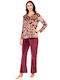 Secret Point Winter Damen Pyjama-Set Bordeaux