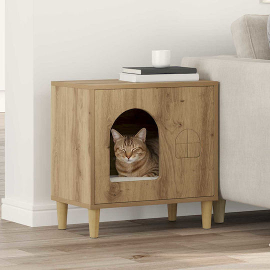 Vidaxl Casă Pentru Pisici Nuc Lucru Manual 51 X 30 X 52 Cm