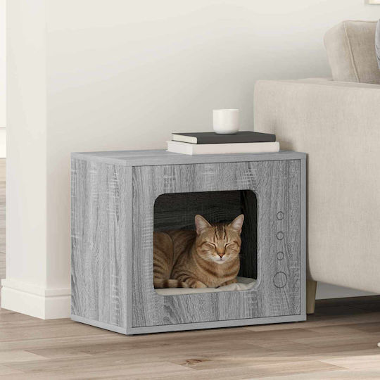 Vidaxl Casă Pentru Pisici Gri Sonoma 51 X 30 X 42 Cm Lemn Prelucrat