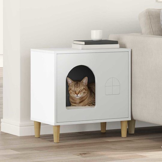 Vidaxl Cat House White 51 x 30 x 52 cm Engineered Wood