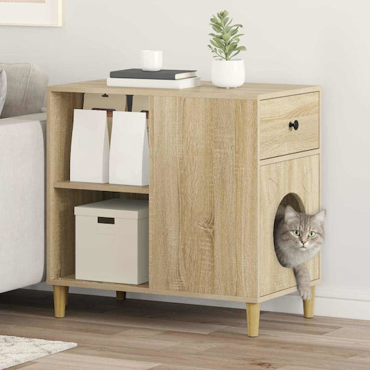 Vidaxl Casă Pentru Pisici Sonoma 72 X 42.5 X 70 Cm Lemn Prelucrat