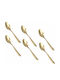 Set 6 Puffy Diamond Löffel Kaffee Tee Dessert Edelstahl Gold 14 Cm
