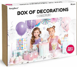 PartyDeco Μονόκερος Σετ Διακόσμησης για Party Μονόκεροι 35τμχ