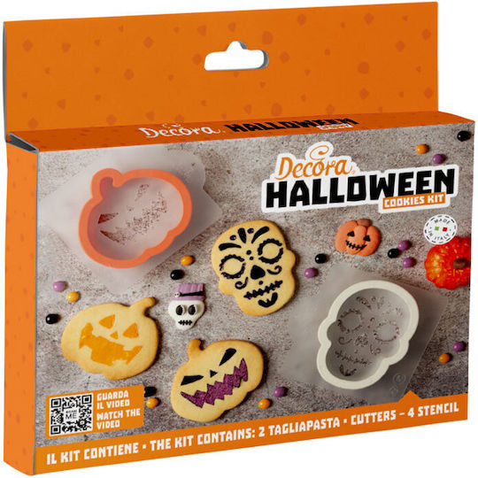Decora Set 2 Cookie Cutters 4 Stencils Halloween