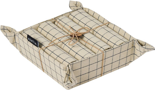 Kentia Plato Handtuch aus 100% Baumwolle in Beige Farbe 35x50cm 5Stück