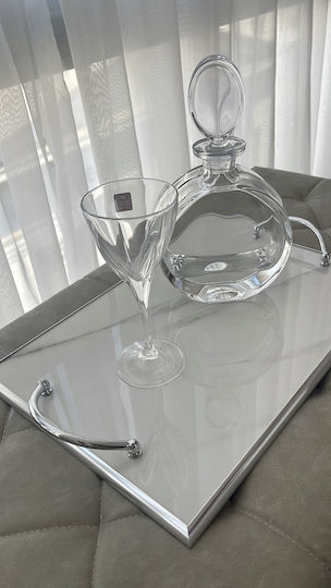 Modern Wine Set 3 Pieces Tray Marble Surface Crystals Top Quality