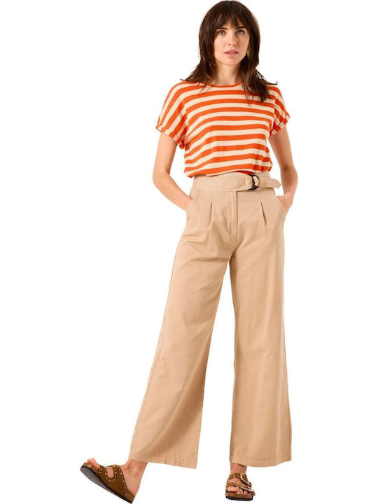 Garcia Women's Fabric Trousers Beige