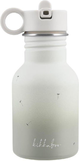 Kikka Boo Kids Water Bottle Stainless Steel with Straw Beige 350ml