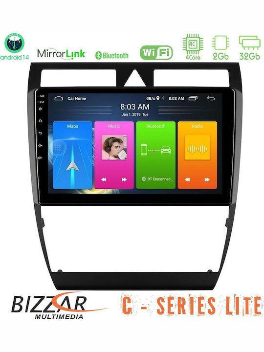 Bizzar Car Audio System for Citroen C5 Audi A6 1997-2004 (Bluetooth/USB/AUX/WiFi/GPS/Apple-Carplay/Android-Auto) with Touch Screen 9"