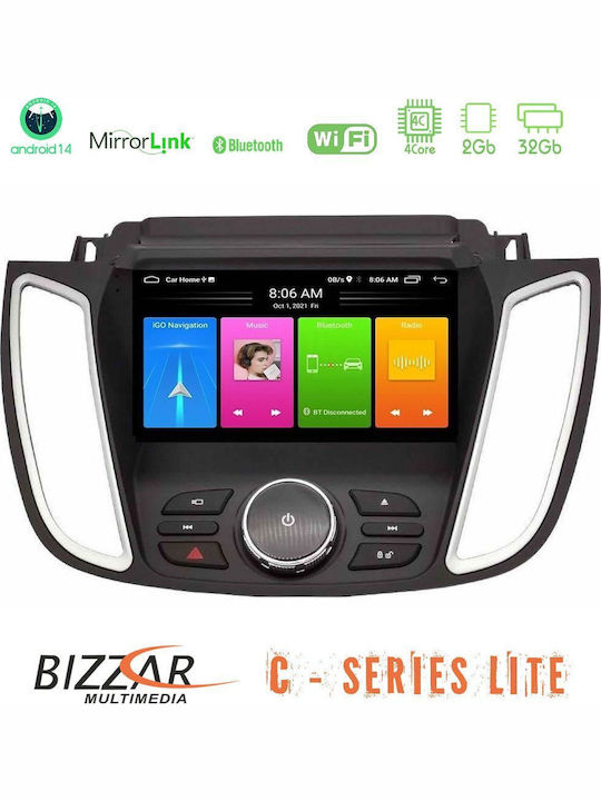 Bizzar Ηχοσύστημα Αυτοκινήτου για Ford C-Max / Kuga 2013-2019 (Bluetooth/USB/AUX/WiFi/GPS/Apple-Carplay/Android-Auto) με Οθόνη Αφής 9"