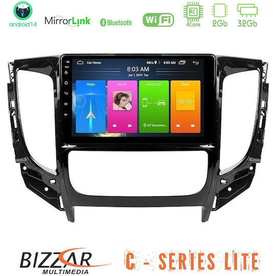 Bizzar Car Audio System for Fiat Fullback Mitsubishi L200 2016 with A/C (Bluetooth/USB/AUX/WiFi/GPS/Apple-Carplay/Android-Auto) with Touch Screen 9"