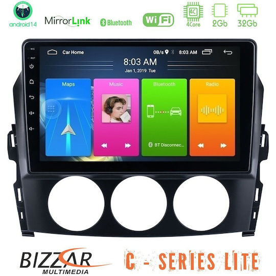 Bizzar Ηχοσύστημα Αυτοκινήτου για Mazda MX-5 2006-2008 (Bluetooth/USB/AUX/WiFi/GPS/Apple-Carplay/Android-Auto) με Οθόνη Αφής 9"