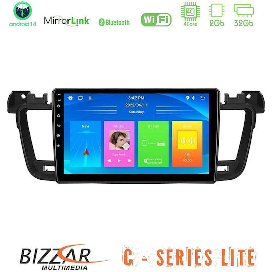 Bizzar Car Audio System for Peugeot 508 2010-2018 (Bluetooth/USB/AUX/WiFi/GPS/Apple-Carplay/Android-Auto) with Touch Screen 9"