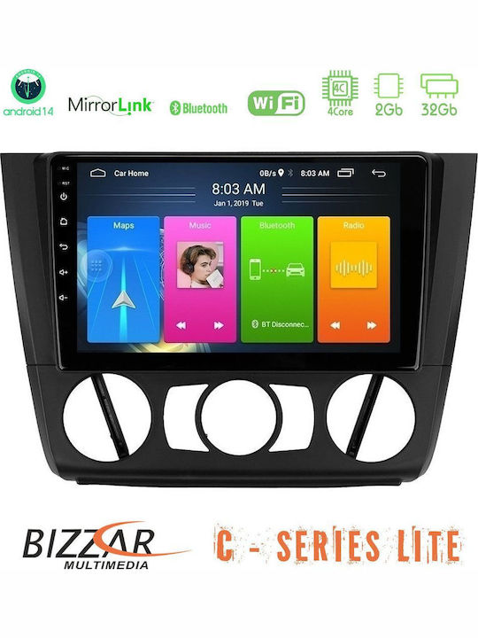 Bizzar Car Audio System for BMW E81 / E82 / E87 2007-2011 with A/C (Bluetooth/USB/AUX/WiFi/GPS/Apple-Carplay/Android-Auto) with Touch Screen 9"
