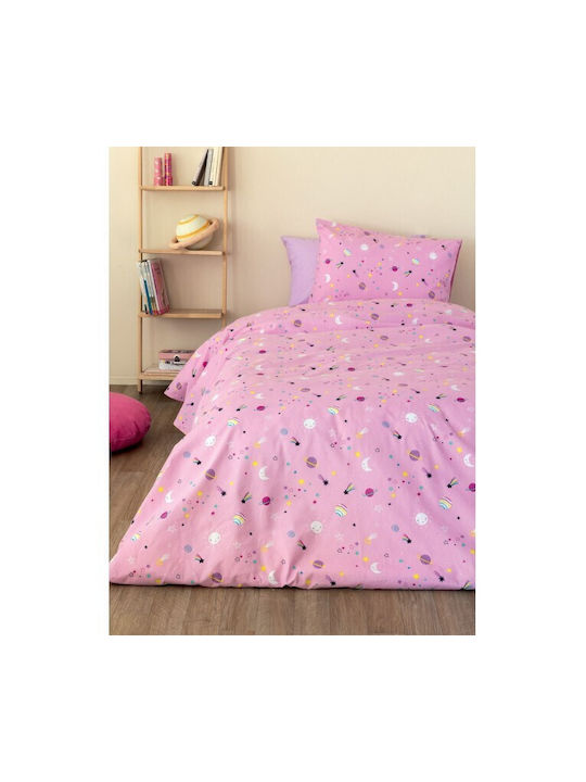 Palamaiki Poppet Baby Sheets Set Crib Flannel Fitted Pink 70x140cm