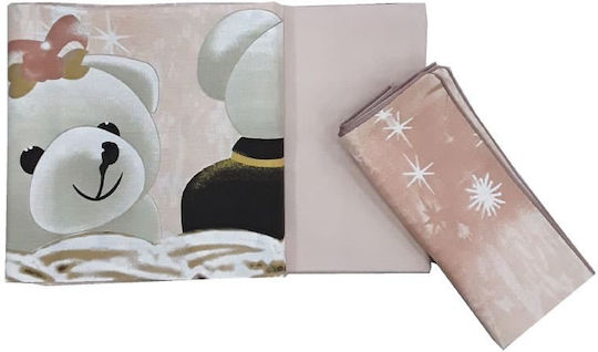 Beboulino Dream Baby Sheets Set Crib Cotton Fitted Beige 95x150cm 2pcs
