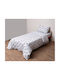 Viopros Set Baby Sheets Crib Flannel Gray 120x160cm 3 Pieces