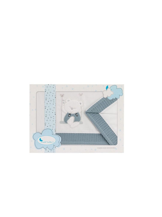 Interbaby Baby Bettlaken Set Swing Petrol Blau 115x175cm