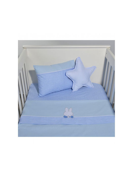 Miffy Baby Sheets Set Crib Cotton Light Blue 11...