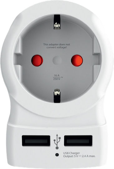 Skross Единично гнездо с 2 USB-A 2бр