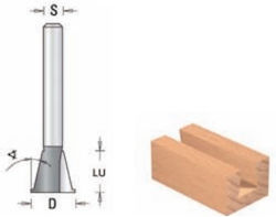 Freza Coada Profilată Dovetail Cu Vârf Din Carbură Diametru 14,3mm Unghi 15° S=8 Freza Coada Profilată Dovetail Cu Vârf Din Carbură Diametru 14,3mm Unghi 15° S=8