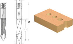 Cms Drill Bit Through Holes Flattened Cylindrical Shank Adjustment Screw D6x27x57.5 Z2 Dr