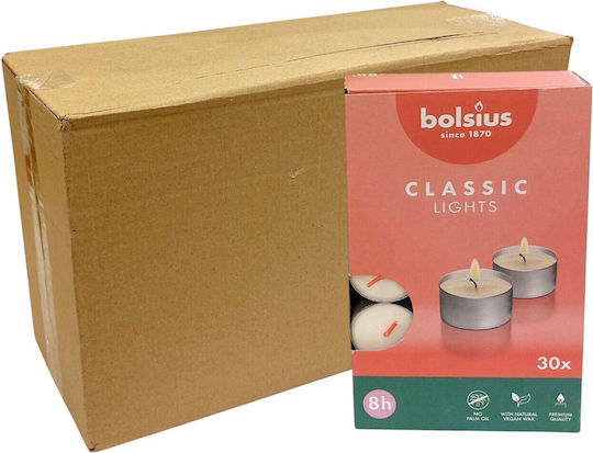 Bolsius Ρεσώ Classic Αρωματικό σε Λευκό Xρώμα (έως 8 Ώρες Καύσης) 6τμχ