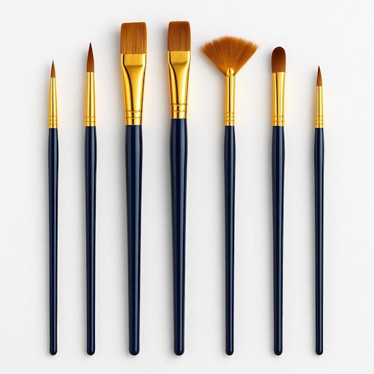 Next Set of 7 Synthetic Hair Art Brushes Blister