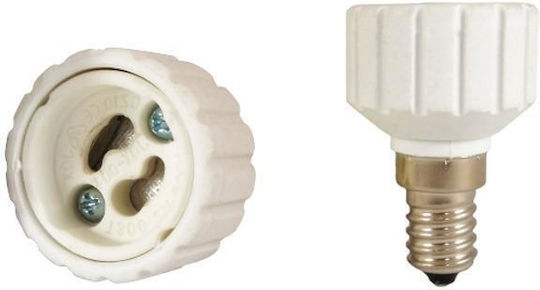 Elvhx Socket Adapter from E14 to GZ10 in White color Set 1pcs ELE14GZ10