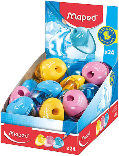 Maped I Gloo για Αριστερόχειρες Πλαστική Ξύστρα (Διάφορα Χρώματα) 24τμχ