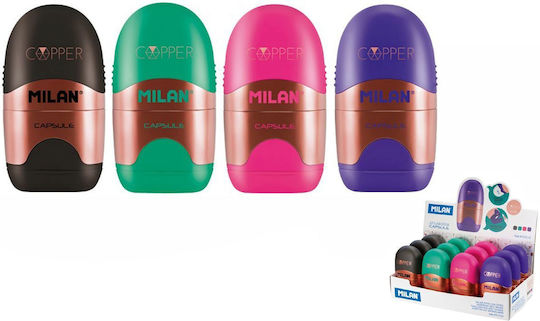 Milan Capsule Copper 4717112 Пластмаса Острилка Буренце с Гума (Различни цветове) 1бр