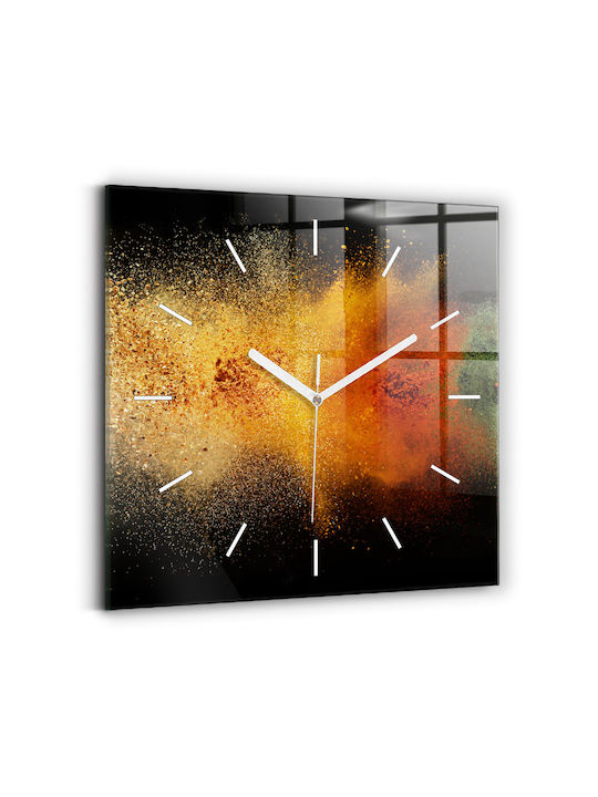 Tulup Leise Wanduhr Glas Mehrfarbig 30x30cm