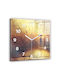 Tulup Leise Wanduhr Glas Gelb 30x30cm