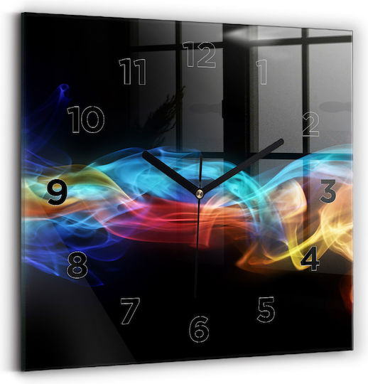Tulup Тих режим Стенен часовник Стъкло Многоцветен 30x30см