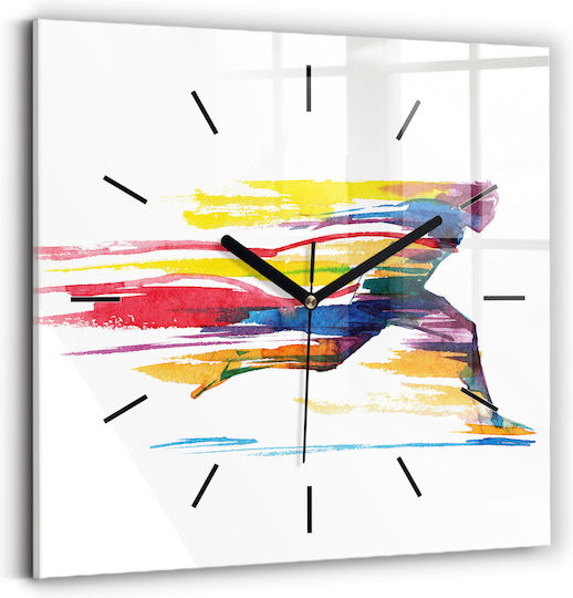 Tulup Leise Wanduhr Glas Mehrfarbig 30x30cm