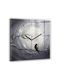 Tulup Silent Wall Clock Glass Black 30x30cm