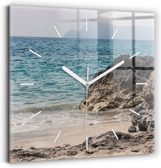 Tulup Αναλογικό Γυάλινο Γαλάζιο 30x30cm