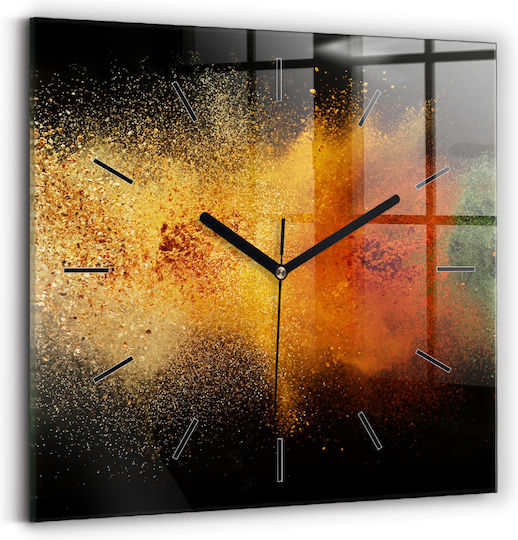 Tulup Silent Wall Clock Glass Multicolour 30x30cm