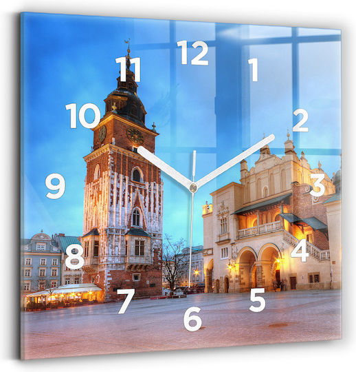 Tulup Silent Wall Clock Glass Yellow 30x30cm