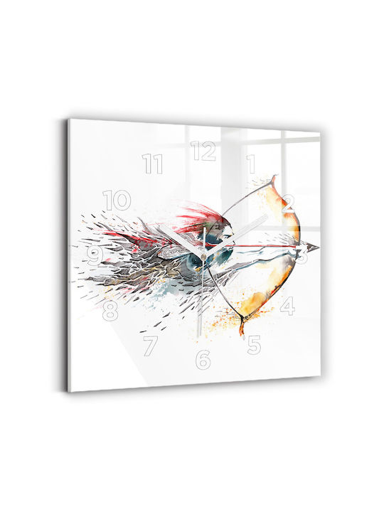Tulup Leise Wanduhr Glas Orange 30x30cm