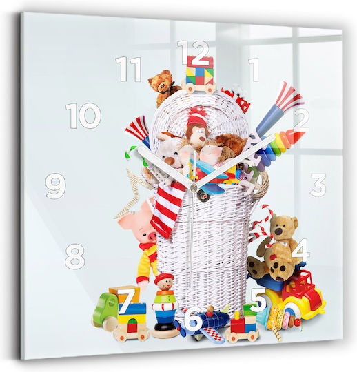 Tulup Тих режим Стенен часовник Стъкло Многоцветен 30x30см