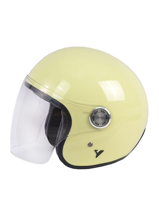 ByCity The City Beige Shiny Motorcycle Helmet J...
