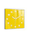 Tulup Leise Wanduhr Glas Gelb 30x30cm