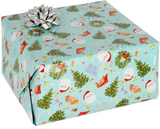 Legami Milano Santa Claus Christmas Wrapping Paper for Gift Multicolour 200x70cm.