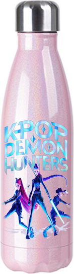 Μπουκάλι Θερμός Kpop Demon Hunters 500ml Ροζ Ιριδίζον