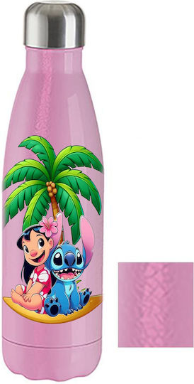 Μπουκάλι Θερμός Lilo & Stitch 500ml Ροζ Crackle