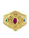 Drandakis Ring with Zircon made of Silver Gold Plated